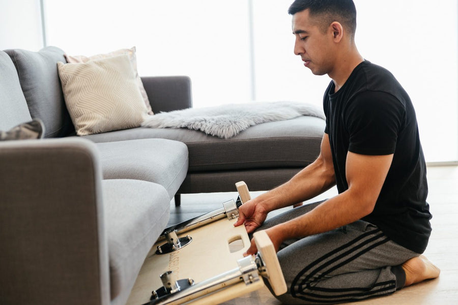 BaseBlocks equipment set up in a living room